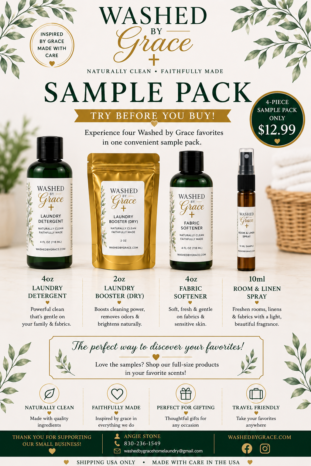 Washed By Grace Sample Pack